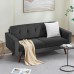 Fuloon sofa cushion cover Jacquard leaf waterproof coating | 2PCS | Black