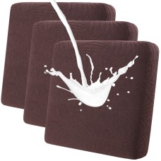 Fuloon sofa cushion cover Jacquard leaf waterproof coating | 3PCS | Coffee