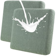 Fuloon sofa cushion cover Jacquard leaf waterproof coating | 2PCS | Matcha green