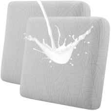 Fuloon sofa cushion cover Jacquard leaf waterproof coating | 2PCS | Light Gray