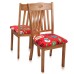 Fuloon Floral Printed Stretch Dining Chair Seat Cover | 4 PCS | Christmas Burgundy