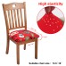 Fuloon Floral Printed Stretch Dining Chair Seat Cover | 4 PCS | Christmas Burgundy