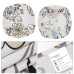 Fuloon Floral Printed Stretch Dining Chair Seat Cover | 4 PCS | Wealth and flowers bloom