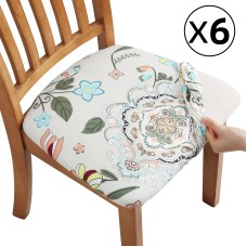 Fuloon Floral Printed Stretch Dining Chair Seat Cover | 6 PCS | European and American style