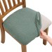 Fuloon jacquard leaves Chair Seat Cover | 6 PCS | Matcha green