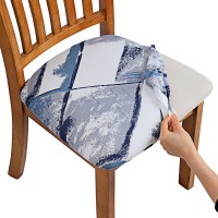 Fuloon Floral Printed Stretch Dining Chair Seat Cover | 6 PCS | Suddenly flowing clouds