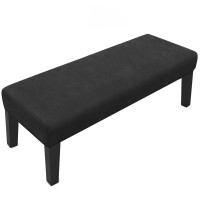 Fuloon Silver Fox Velvet  Bench Chair Cover | Black