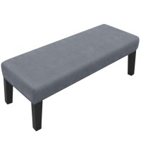 Fuloon Silver Fox Velvet Bench Chair Cover | Gray