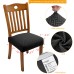 Fuloon Premium Jacquard Stretch Dining Chair Seat Cover | 4 PCS | Black