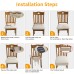 Fuloon Premium Jacquard Stretch Dining Chair Seat Cover | 4 PCS |  Beige2