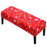 Fuloon Printed Bench Chair Cover Christmas Glove Style