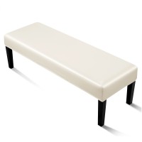 Fuloon PU leather Bench Chair Cover off-white