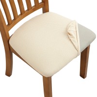 Fuloon Knitted jacquard chair seat cover | 4PCS |  Beige