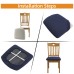 Fuloon Knitted jacquard chair seat cover | 4PCS | Blue