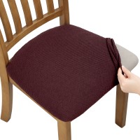 Fuloon Knitted jacquard chair seat cover | 6PCS | Coffee