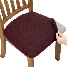 Fuloon Knitted jacquard chair seat cover | 4PCS | Coffee