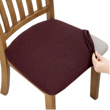 Fuloon Knitted jacquard chair seat cover | 6PCS | Coffee