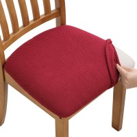 Fuloon Knitted jacquard chair seat cover | 4PCS | Red