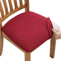 Fuloon Knitted jacquard chair seat cover | 6PCS | Red