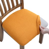 Fuloon Knitted jacquard chair seat cover | 4PCS | ginger yellow