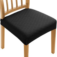 Fuloon Jacquard plaid Case back style Chair Seat Cover | 6 PCS | Black