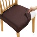 Fuloon Jacquard plaid Case back style Chair Seat Cover | 6 PCS | Coffee