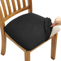 Fuloon T-type polar fleece ordinary style Chair Seat Cover | 6PCS | Black
