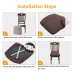 Fuloon T-type polar fleece ordinary style Chair Seat Cover | 6PCS | Coffee