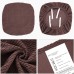 Fuloon T-type polar fleece ordinary style Chair Seat Cover | 4PCS | Coffee