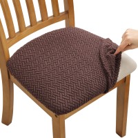 Fuloon T-type polar fleece ordinary style Chair Seat Cover | 6PCS | Coffee