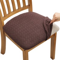 Fuloon T-type polar fleece ordinary style Chair Seat Cover | 4PCS | Coffee