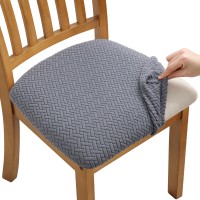 Fuloon T-type polar fleece ordinary style Chair Seat Cover | 6PCS | Gray