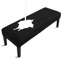 Fuloon Waterproof Stretch Diamond Textured Box Cushion Bench Slipcover | Machine Washable | Black