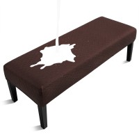 Fuloon Waterproof Stretch Diamond Textured Box Cushion Bench Slipcover | Machine Washable | Coffee