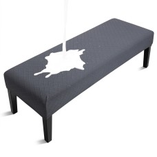 Fuloon Waterproof Stretch Diamond Textured Box Cushion Bench Slipcover | Machine Washable | Dark Gray