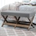 Fuloon Waterproof Stretch Diamond Textured Box Cushion Bench Slipcover | Machine Washable | Light Gray