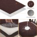 Fuloon Waterproof  jacquard leaves  Chair Seat Cover | 4 PCS  | Coffee