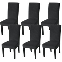 Fuloon Silver fox velvet chair cover | 6PCS | Black