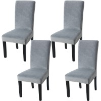 Fuloon Silver fox velvet chair cover | 4PCS | Gray