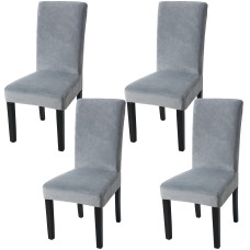 Fuloon Silver fox velvet chair cover | 4PCS | Gray