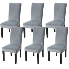 Fuloon Silver fox velvet chair cover | 6PCS | Gray