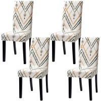 Fuloon Fancy Floral Printed Spandex Stretch Chair Cover | 4 PCS | Elegant