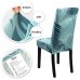 Fuloon Fancy Floral Printed Spandex Stretch Chair Cover | 6 PCS | Blue Summer