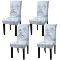 Fuloon Fancy Floral Printed Spandex Stretch Chair Cover | 4 PCS | Deep affection