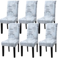 Fuloon Fancy Floral Printed Spandex Stretch Chair Cover | 6 PCS | Deep affection