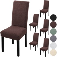 Fuloon Jacquard leaf chair cover | 6PCS  | Brown