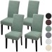 Fuloon Jacquard leaf chair cover | 4PCS  | Matcha Green