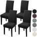 Fuloon Jacquard leaf chair cover | 4PCS  | Black