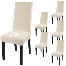 Fuloon Waterproof Universal elastic chair cover | 6PCS | Beige