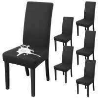 Fuloon Waterproof Universal elastic chair cover | 6PCS | Black